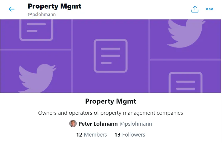 Twitter list of people who discuss property management topics