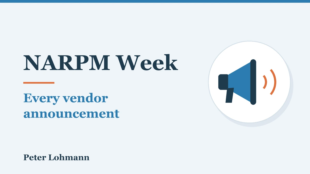 NARPM Week: every vendor announcement, with a megaphone icon
